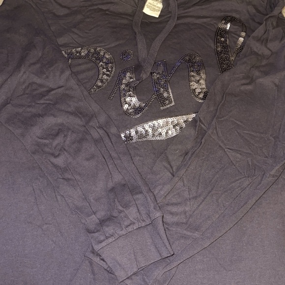 Preloved PINK hoodie sweater excellent condition size L dark blue. - Picture 1 of 4